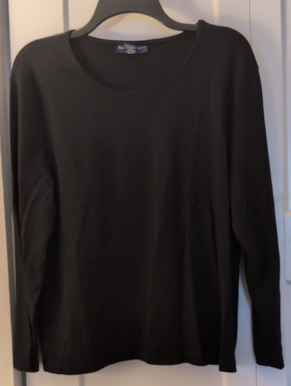 Karen Scott Black Long Sleeve Crewneck Shirt
